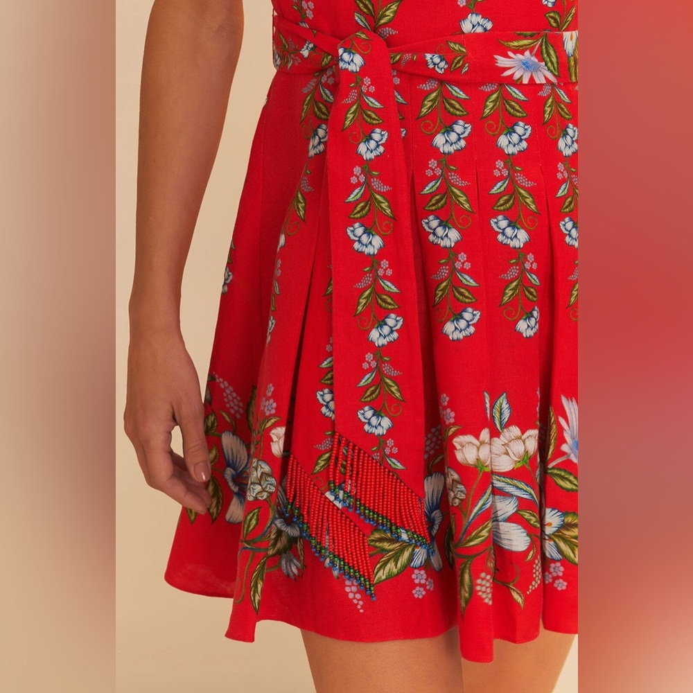 FARM Rio Red Floral Mini Dress - Picture 6 of 11